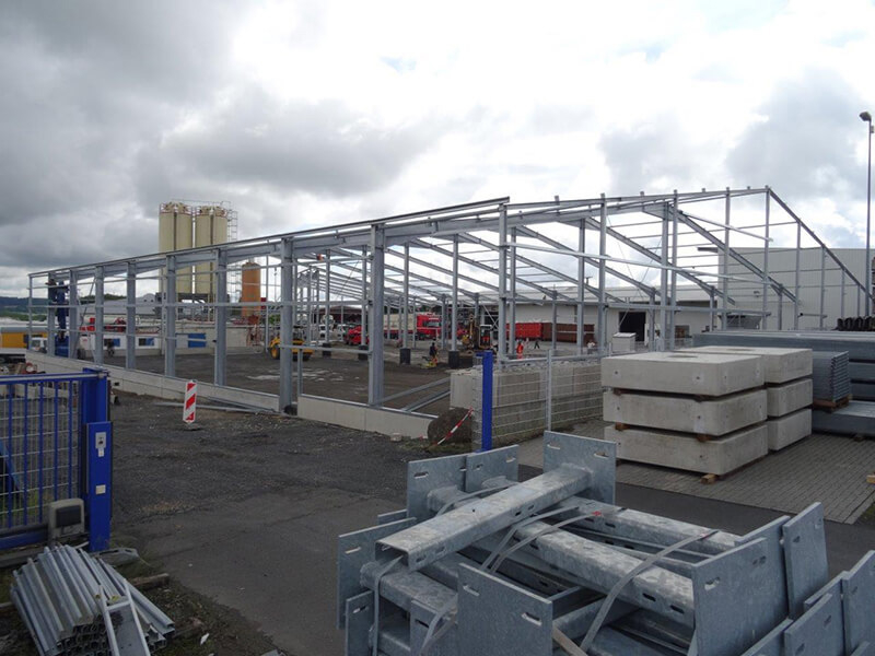 2016 Neubau Lagerhalle Gerüst