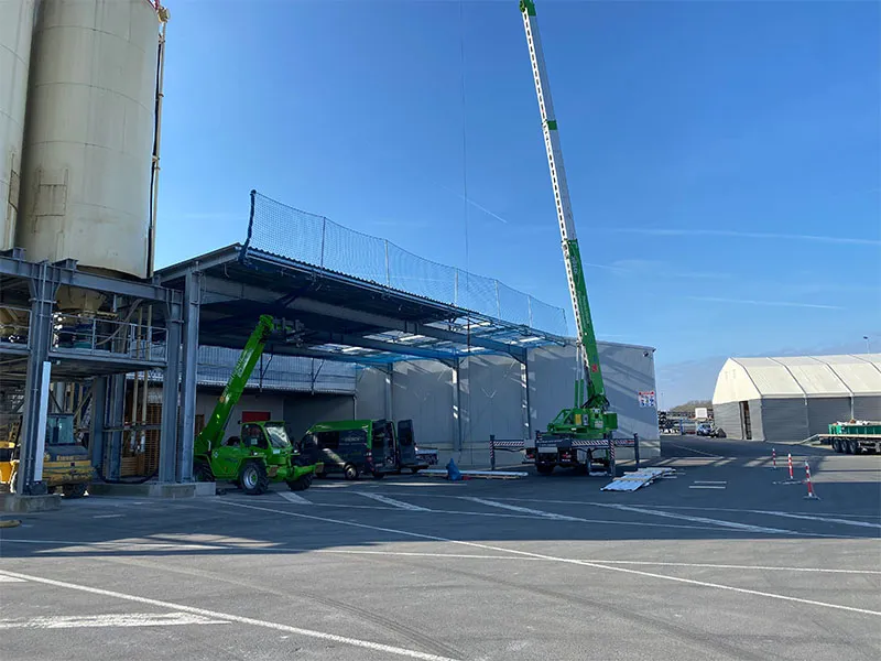 2020 Überdachung Lagerflächen Spedition Hochsilolager Silo