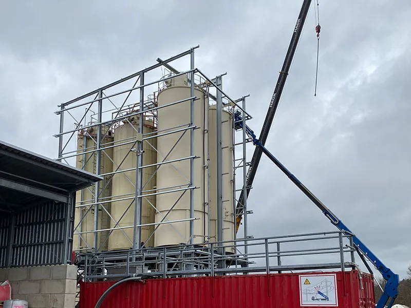 2021 Einhausung Silo Hochsilolager Kran